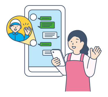 事業者とメッセージや電話で打ち合わせを行い、内容が合えばそのまま依頼へ進行