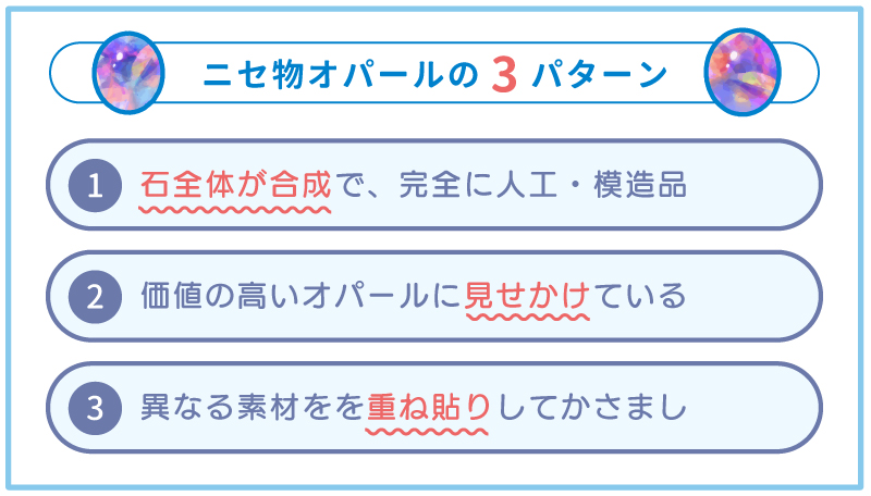 偽物合成オパールのよくある3パターンまとめ