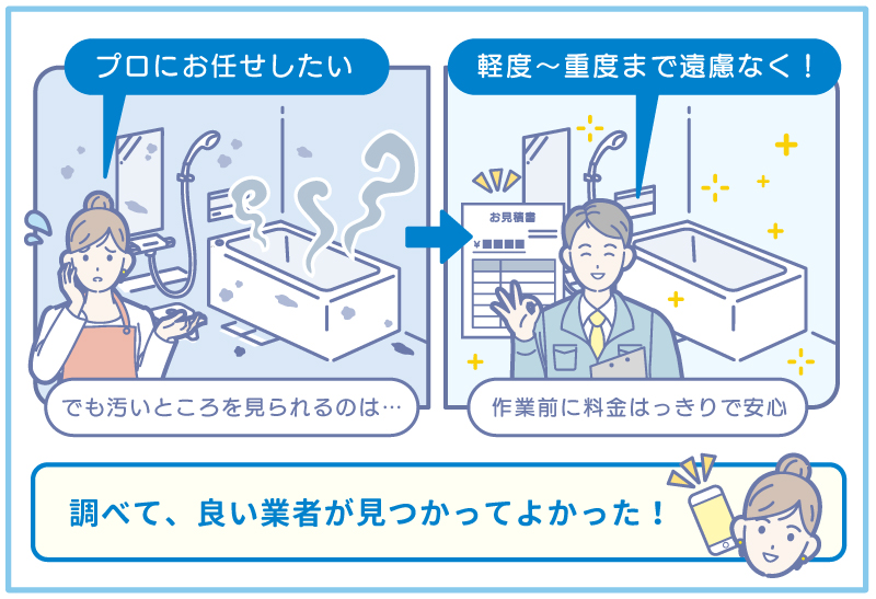 浴室クリーニング調べて良い業者が見つかった