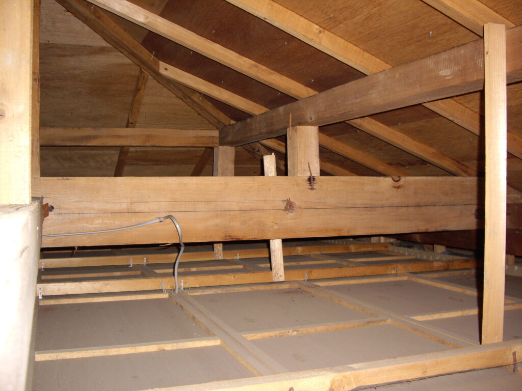 屋根裏部屋に駆除したい害虫が潜んでいる画像
