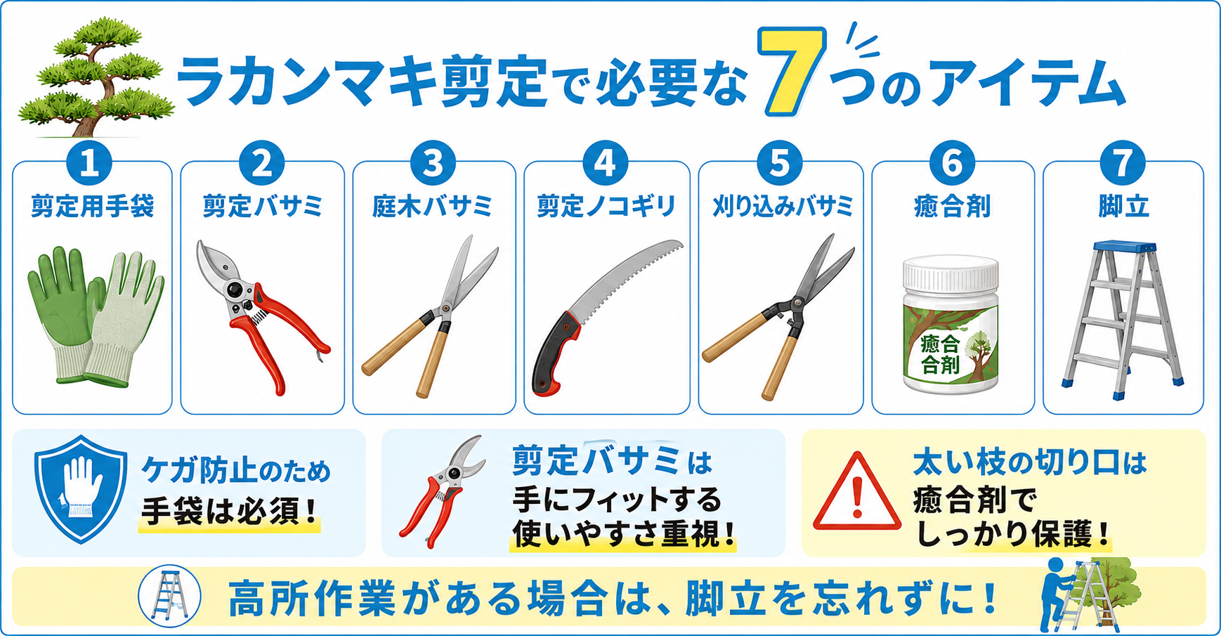 ラカンマキ剪定で必要なアイテム