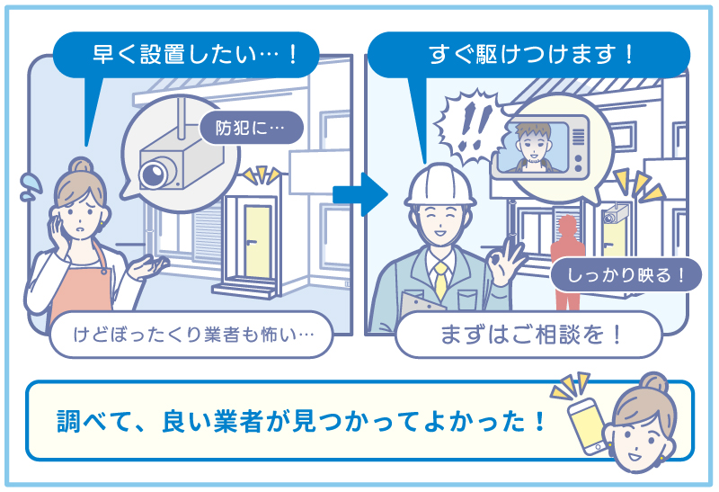 防犯カメラ設置工事業者が見つかる