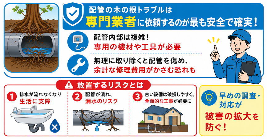 木の根を放置するリスク