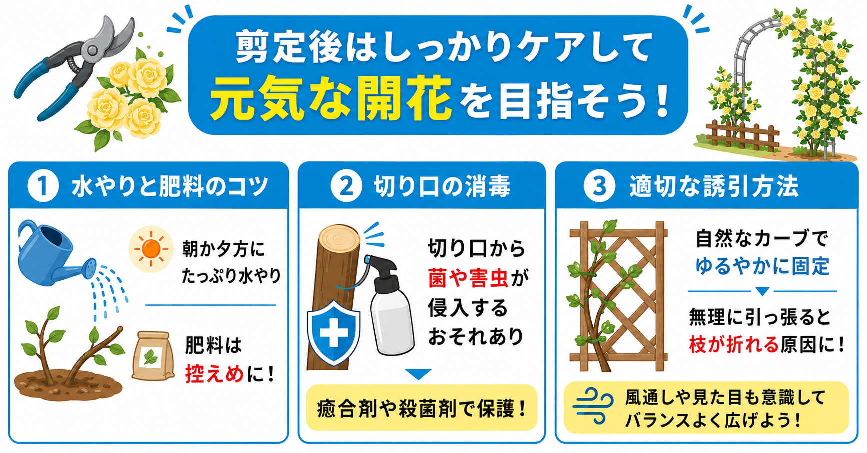 モッコウバラをバッサリ剪定した後のアフターケア