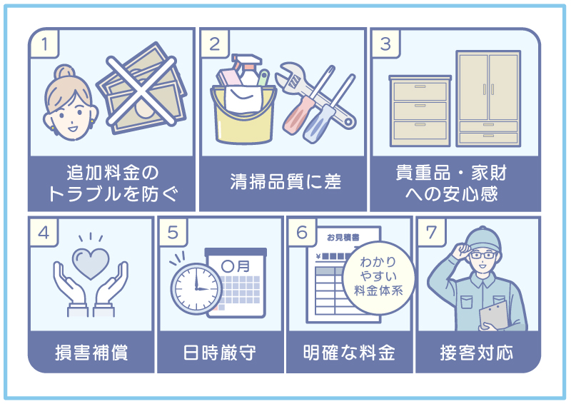 信頼できる業者を選ぶ7つの理由