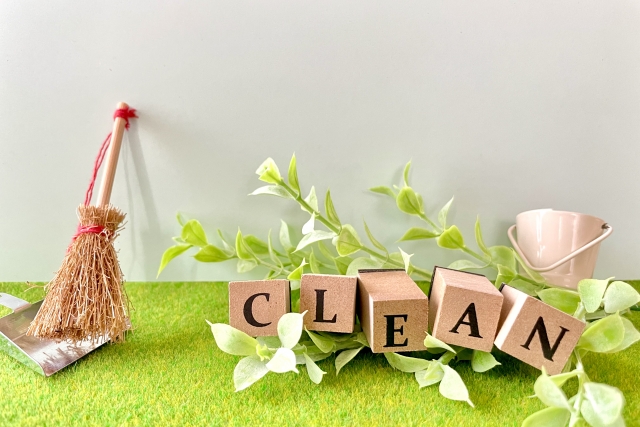 CLEANの文字と観葉植物のイメージ写真