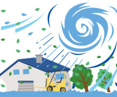 台風で屋根が飛ぶ