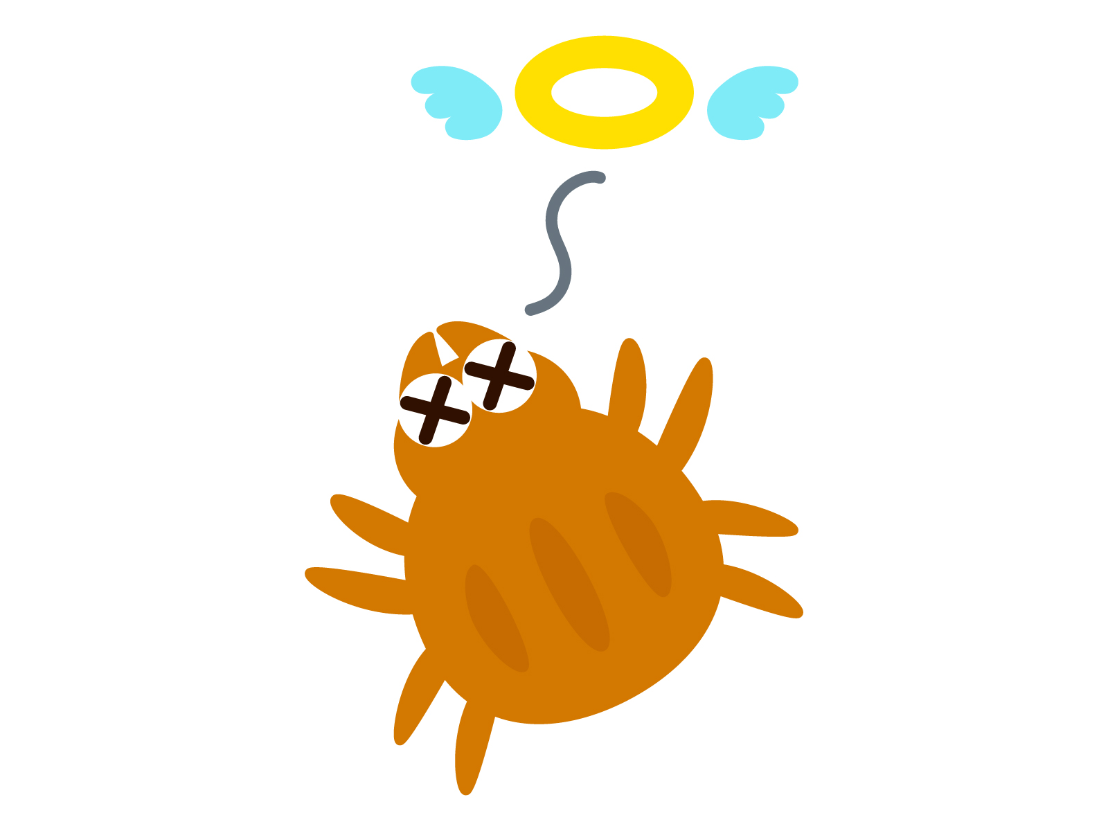 ダニだらけのマットレスで駆除作業して死滅したダニ