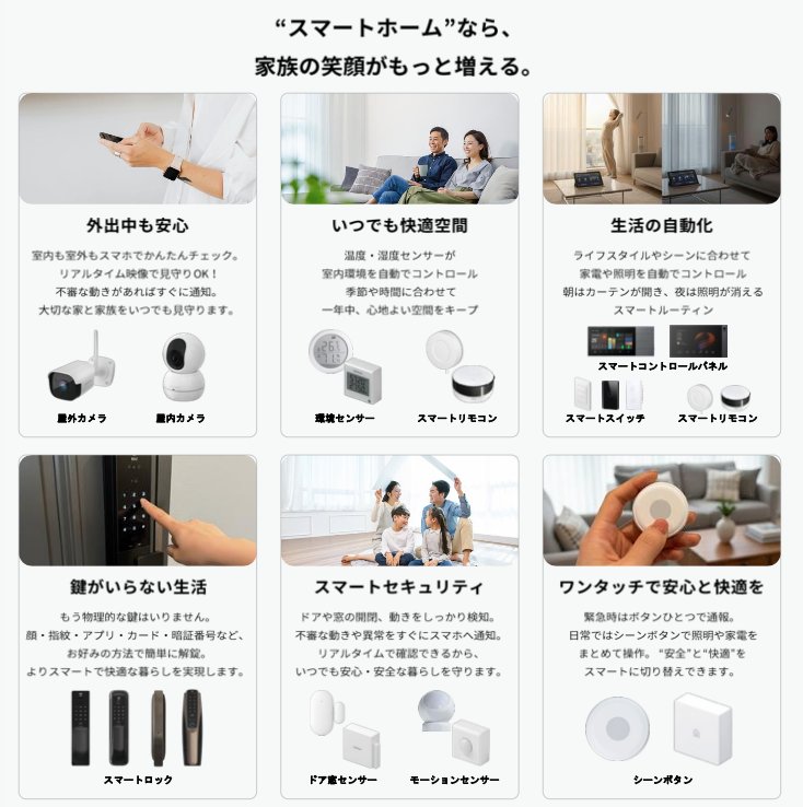 スマートホーム導入の6つのメリット：IoT製品紹介チラシ