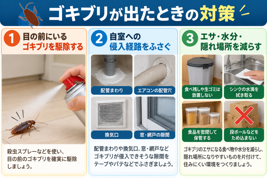 ゴキブリが出たときの対策