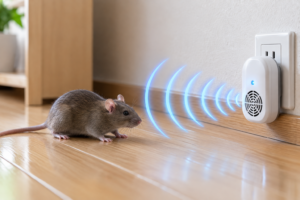 超音波にネズミが警戒している様子